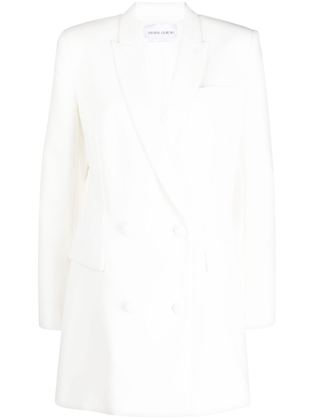 Double-breasted fitted blazer - White