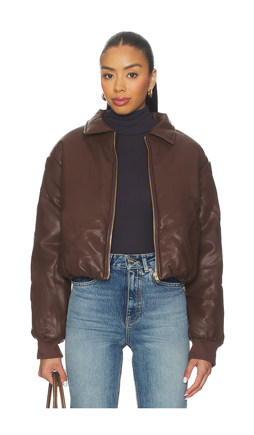SNDYS Thorne Bomber Jacket in Chocolate. XXS. Also in L, M, S, XL