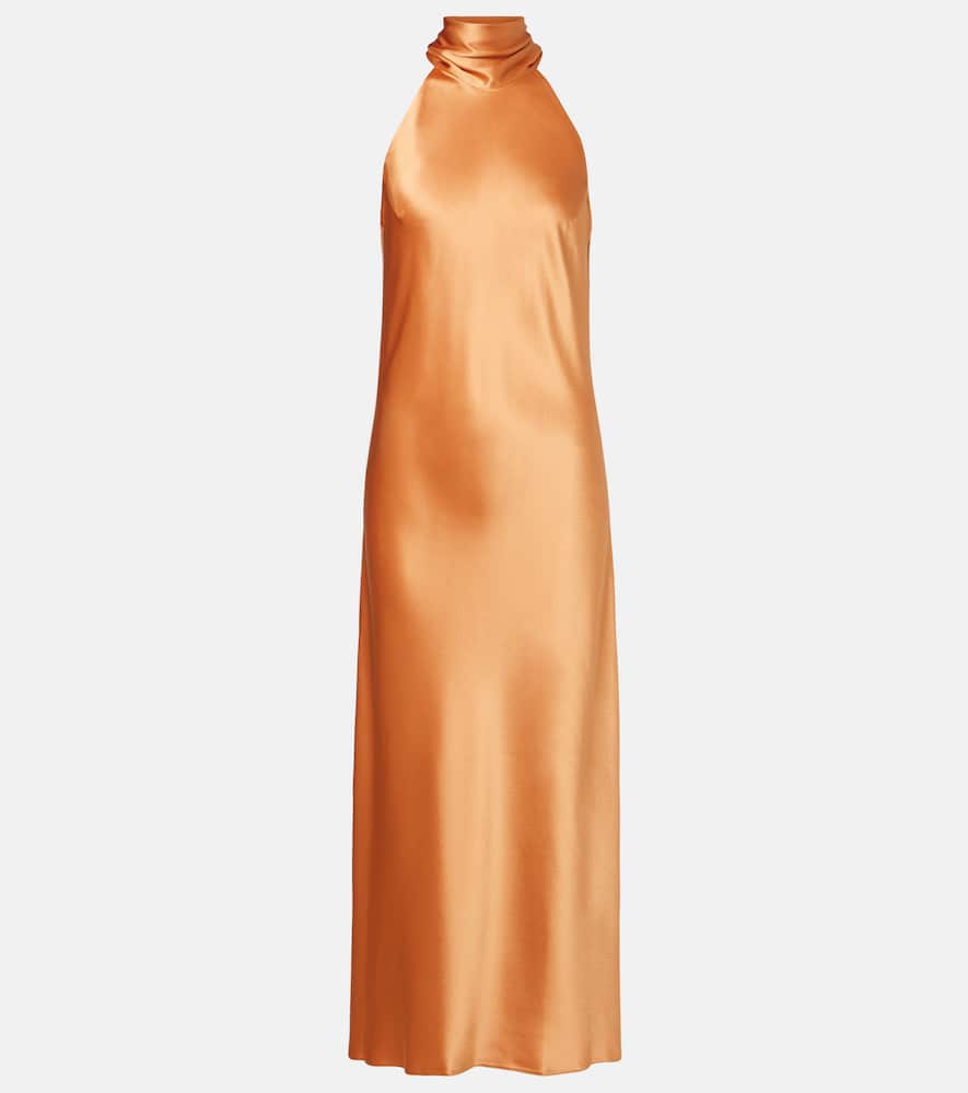 Sienna halterneck satin midi dress