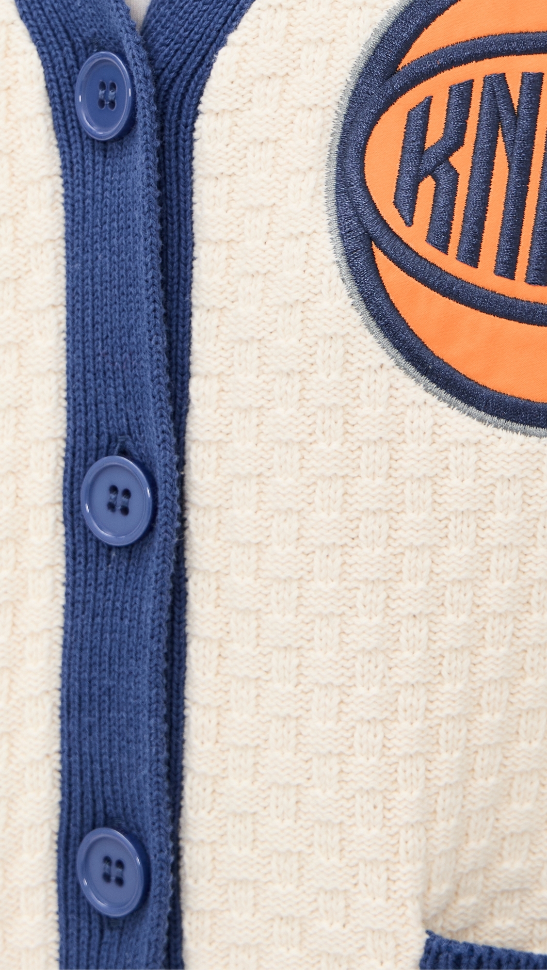 Knit Cotton Varsity Sweater Knicks Sugar
