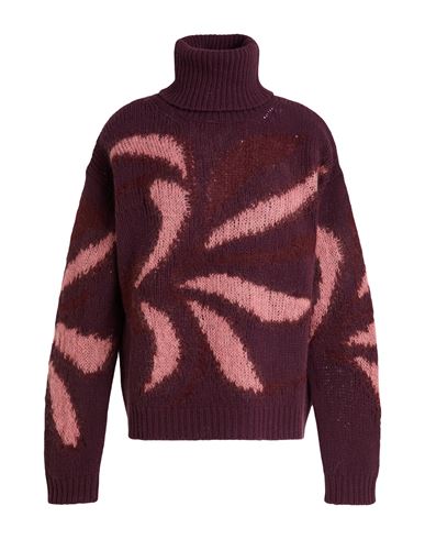 Woman Turtleneck Plum Size S Merino Wool, Mohair wool, Polyamide