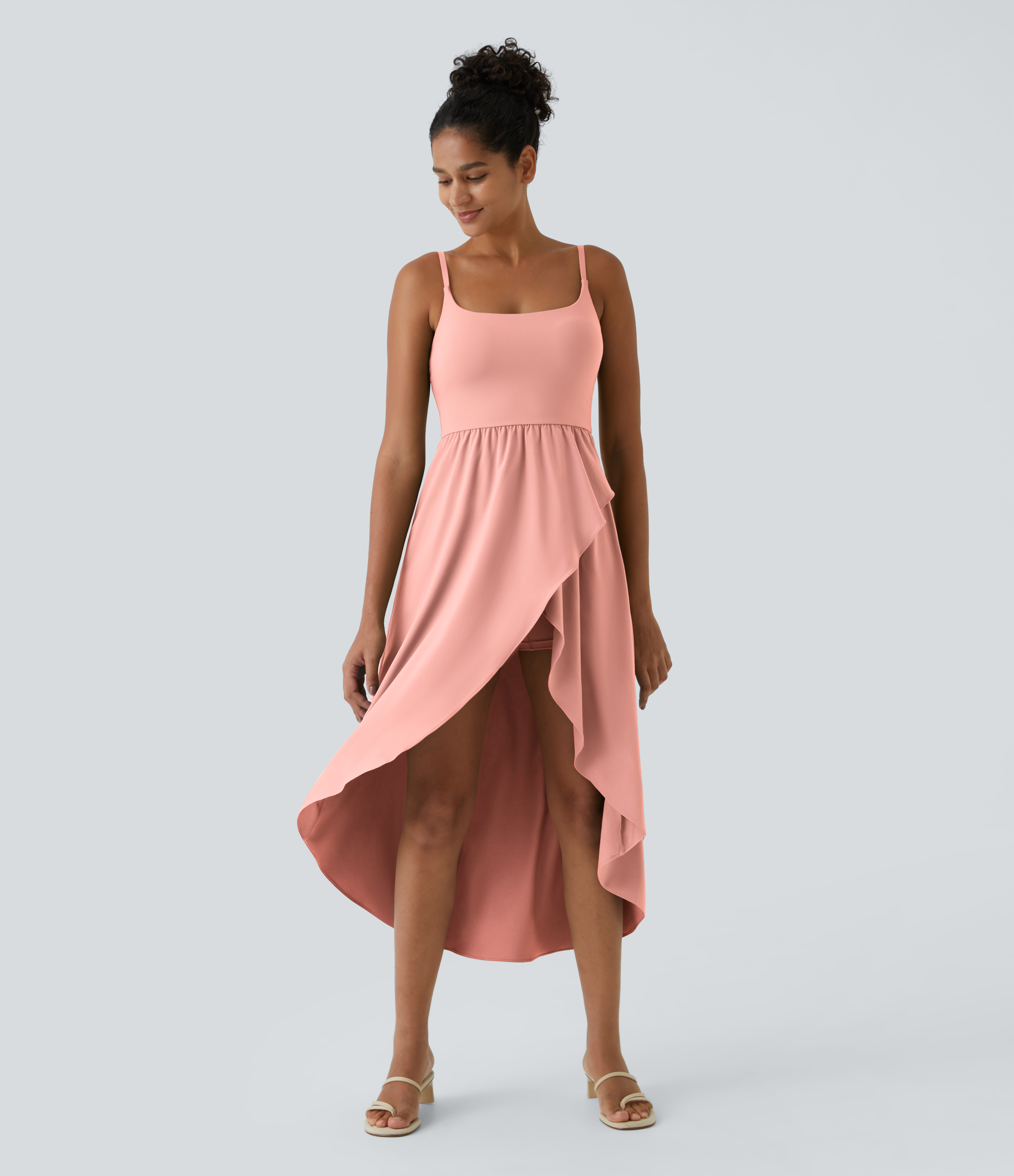 Breezeful™ High Low 2-Piece Pocket Flowy Midi Quick Dry Casual Dress Casual Dress - Blossom