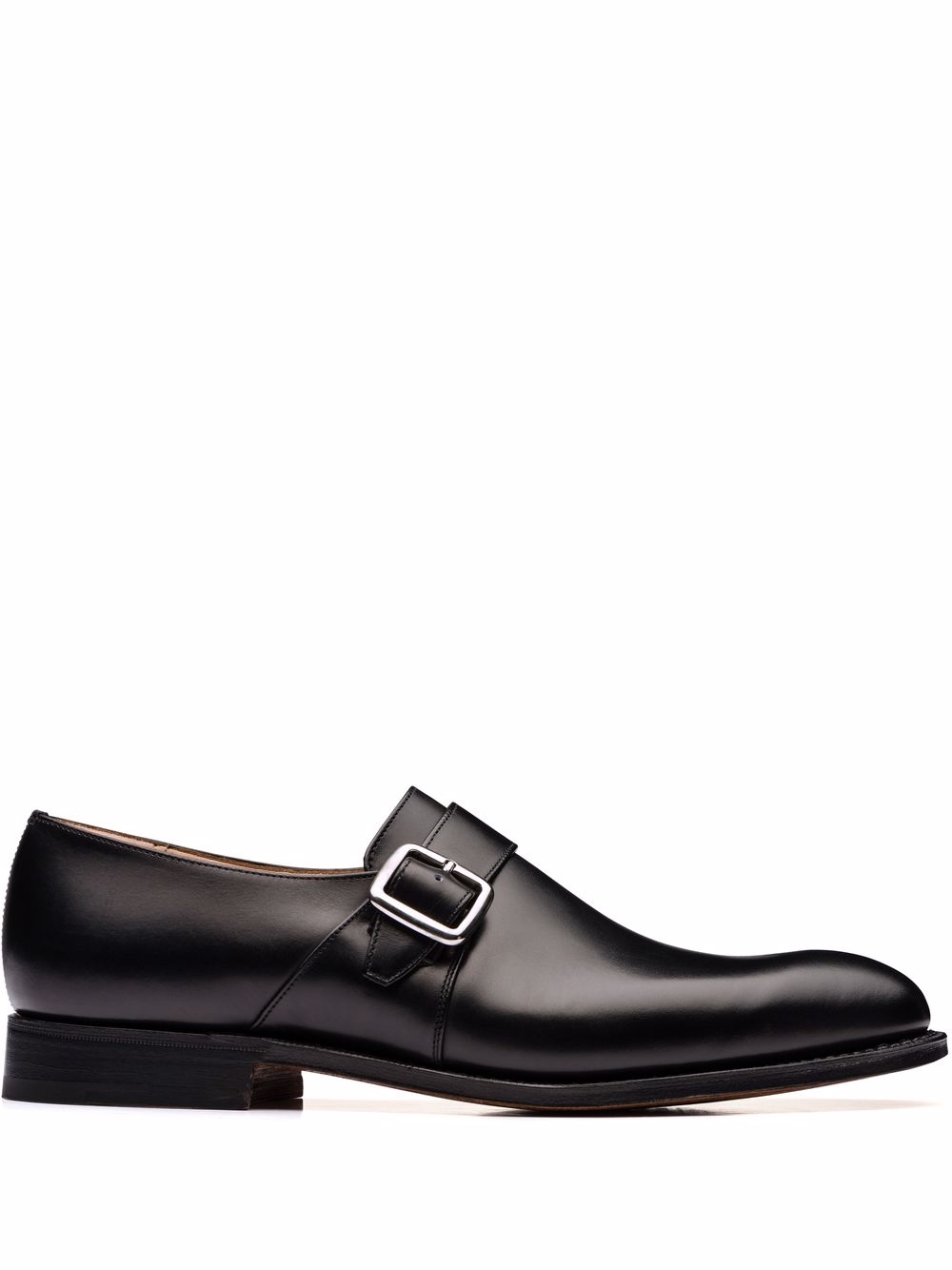 Almond-toe monk shoes - Black