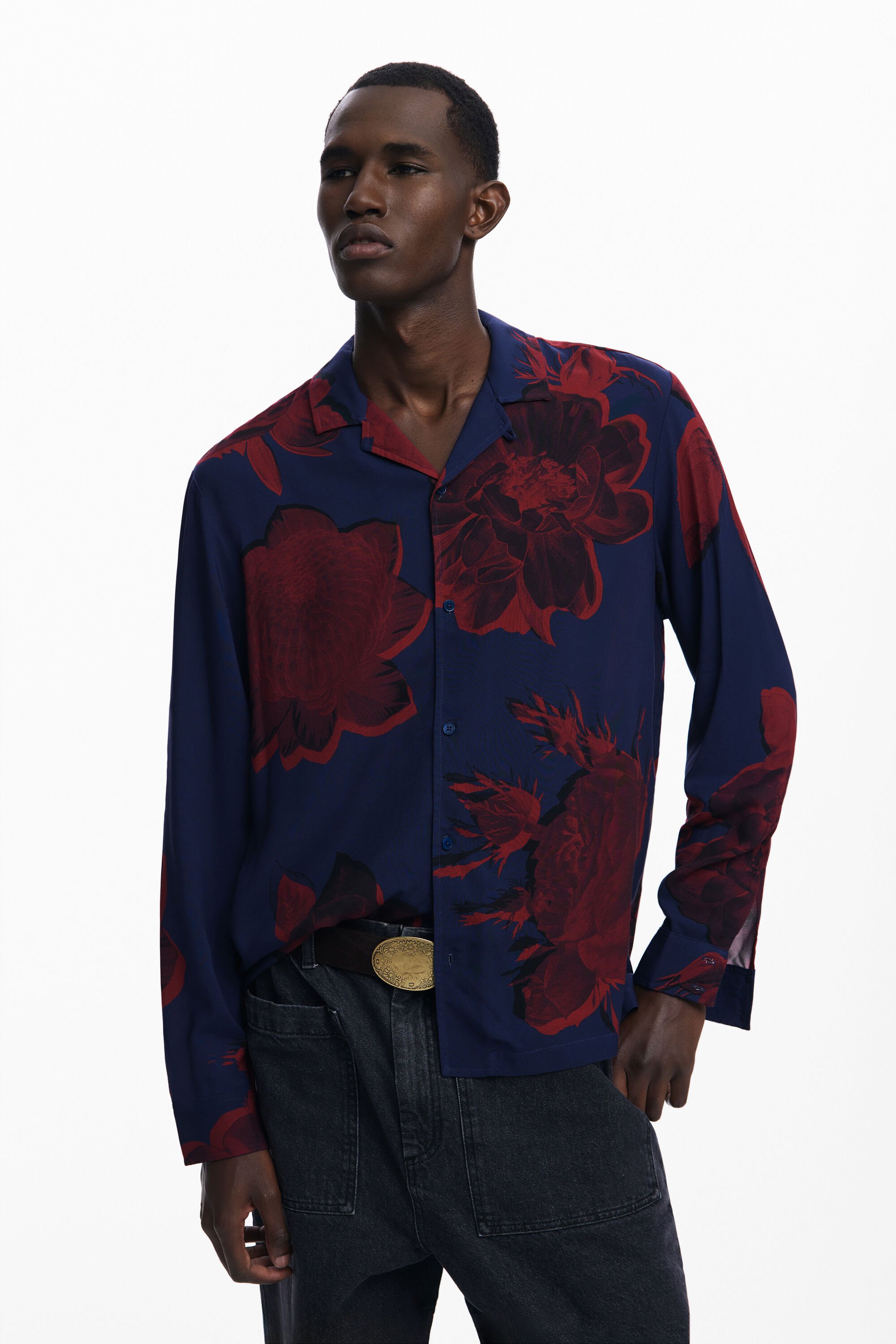 Dark floral shirt
