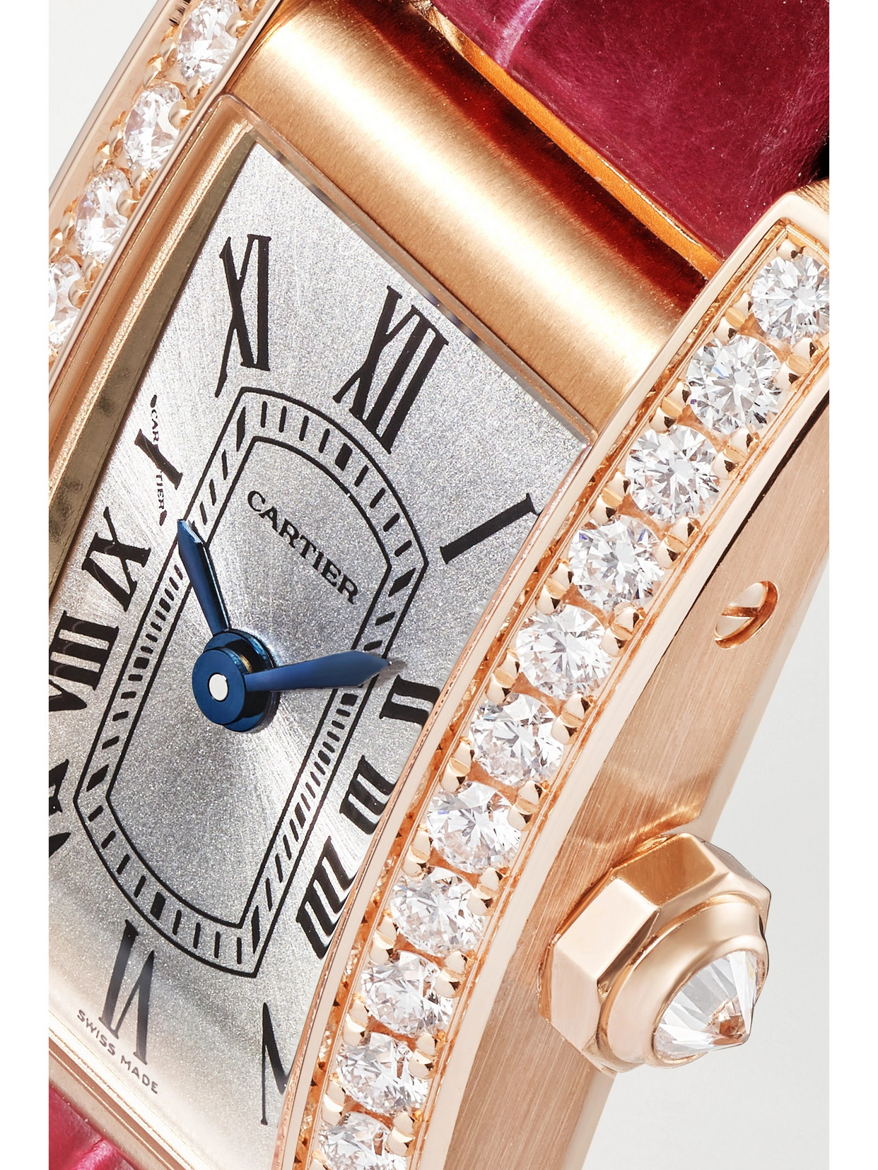 Tank Américaine 28mm Mini 18-karat Rose Gold, Diamond And Alligator Watch - One size