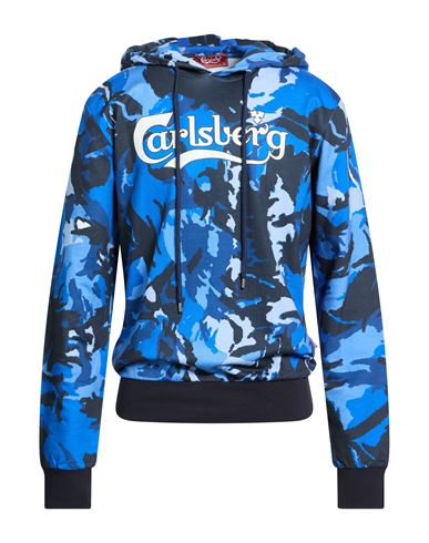 Man Sweatshirt Bright blue Size M Cotton