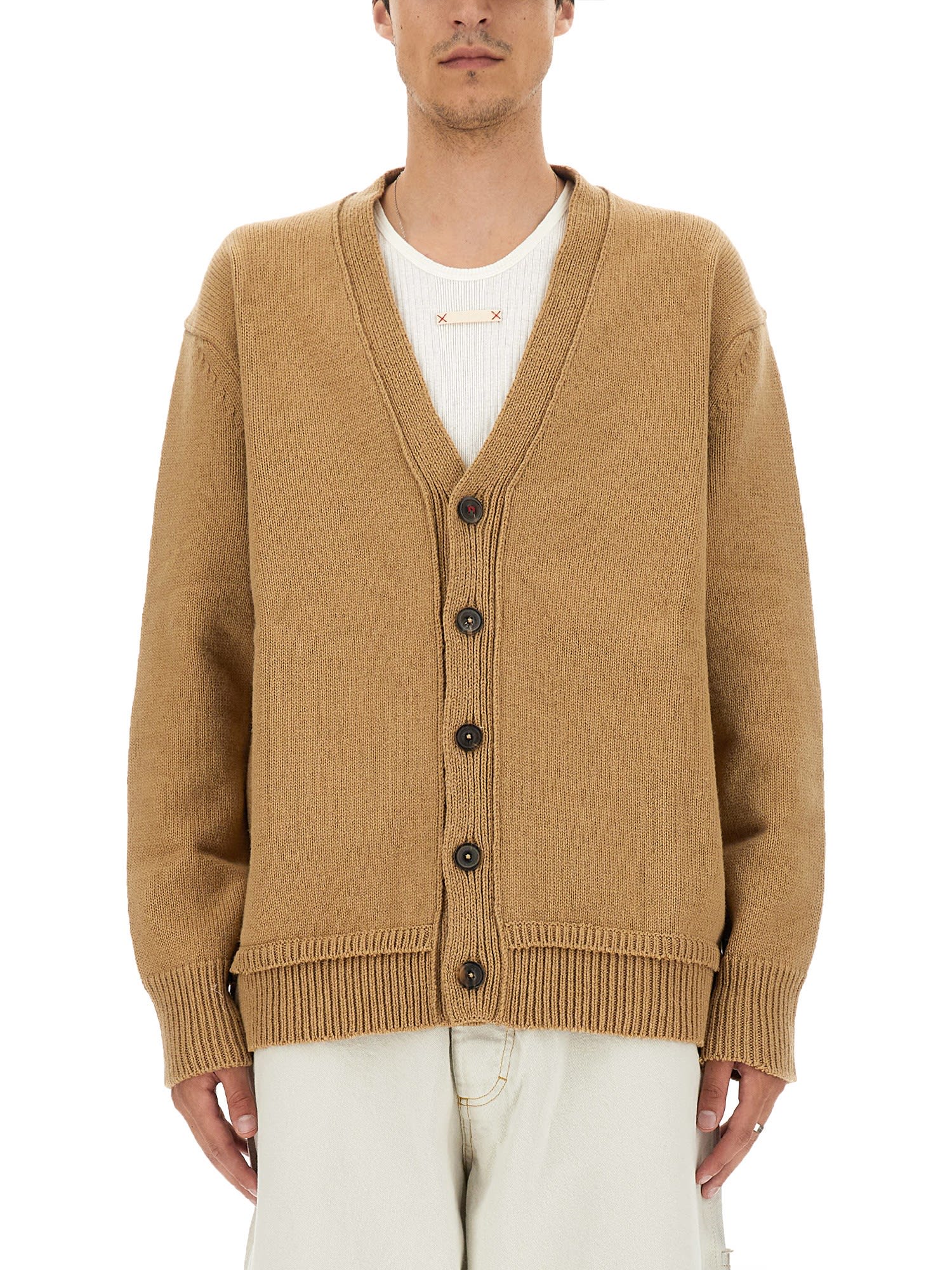 Knitted drop-shoulder cardigan