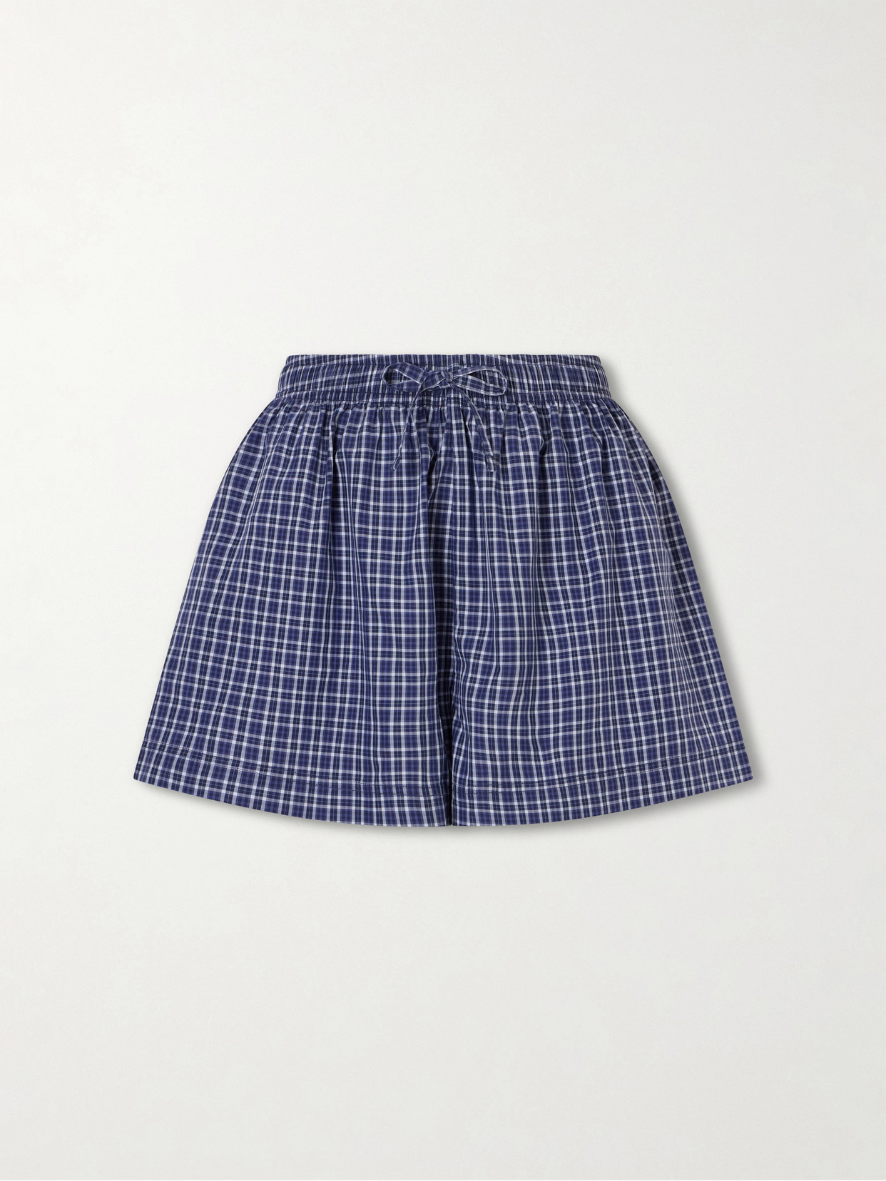 Checked Organic Cotton Shorts - Blue