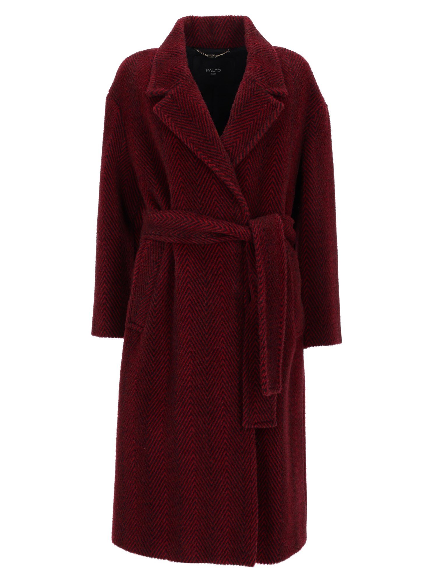 Cappotto in alpaca e lana con cintura
