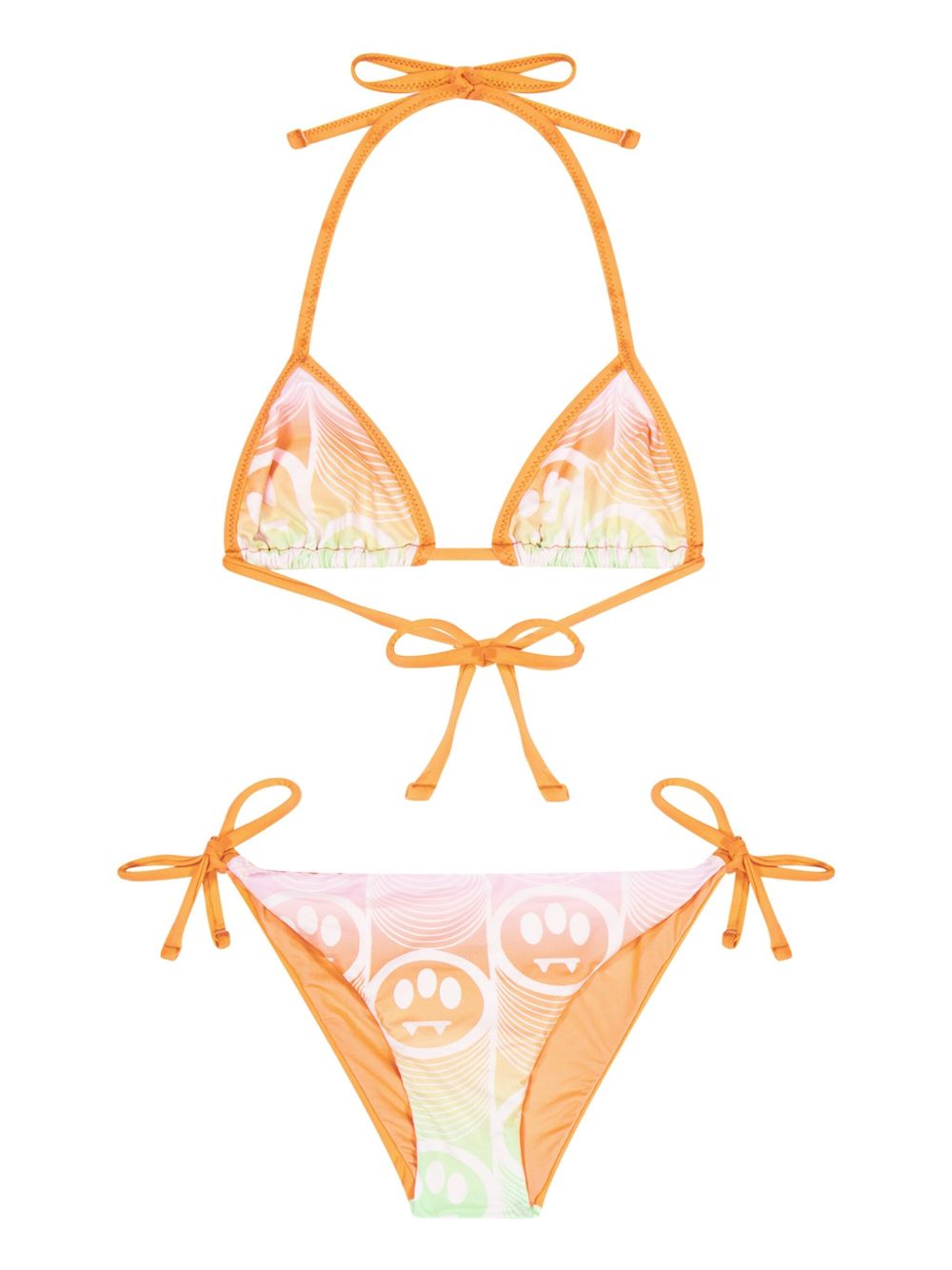 Barrow kids logo-print bikini - Orange