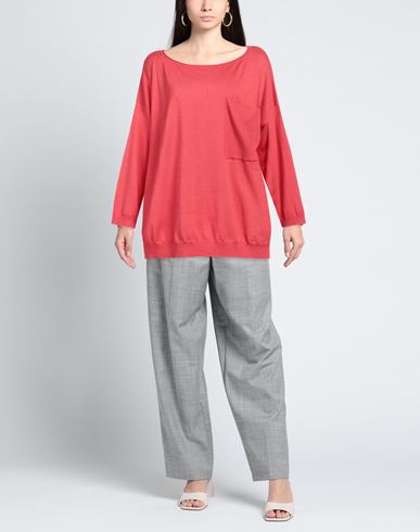 Snobby Sheep Woman Sweater Tomato red Size 8 Silk, Cashmere