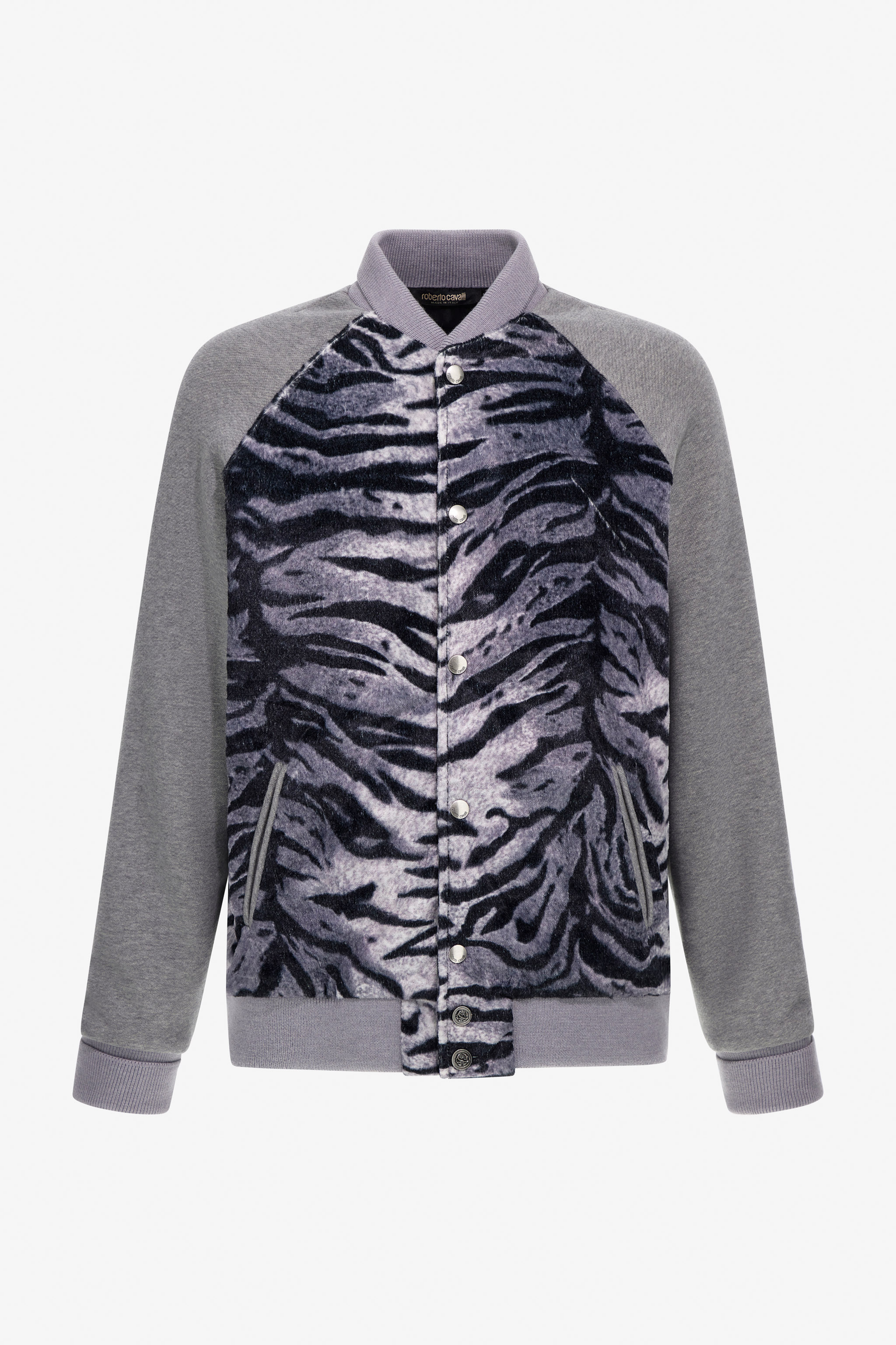 Zebra Print Sweatshirt With Buttons