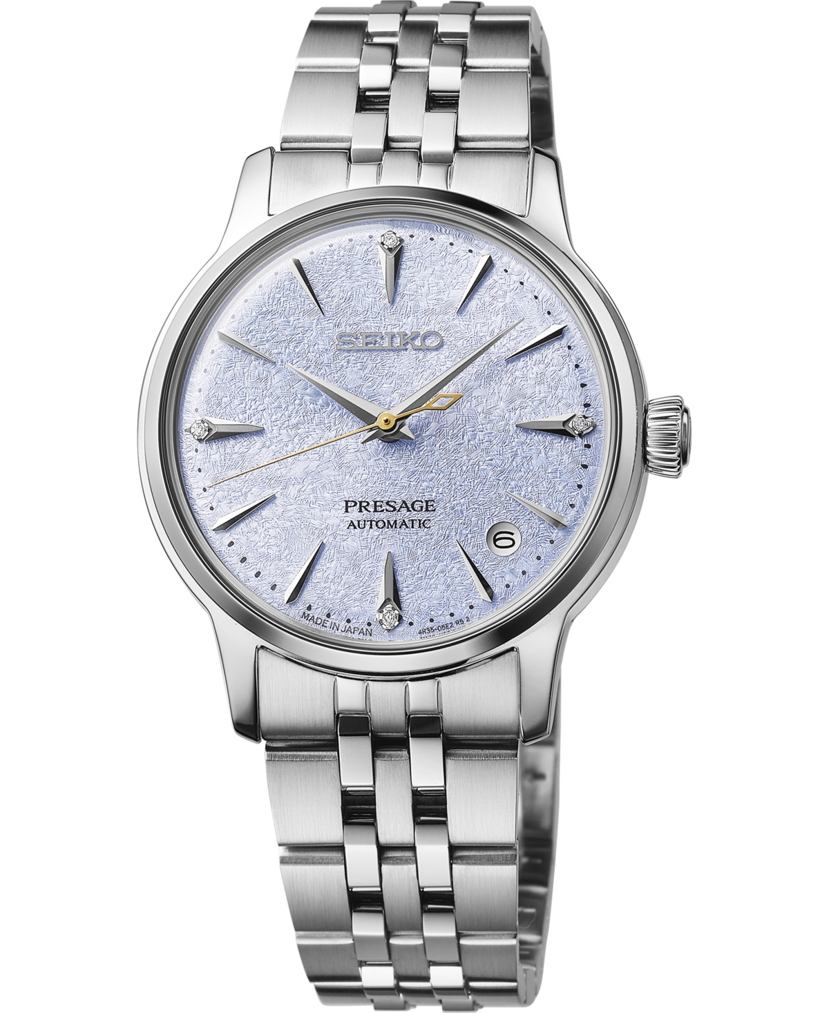 Women's Presage Cocktail Time Mid-Size Stainless Steel Automatic Bracelet Watch, 34mm - Light Blue