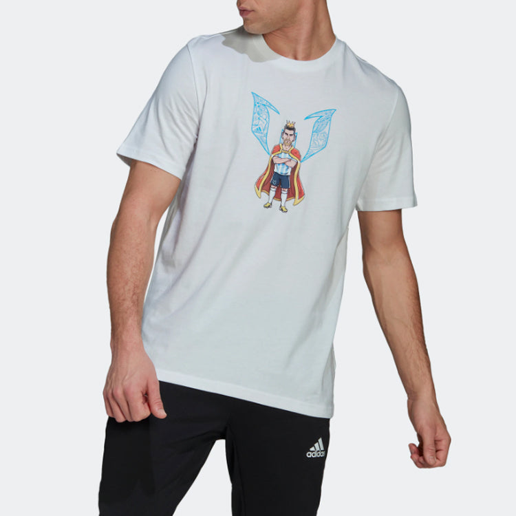 Men's MESSI 3K G T Series Soccer/Football Sports Round Neck Short Sleeve White