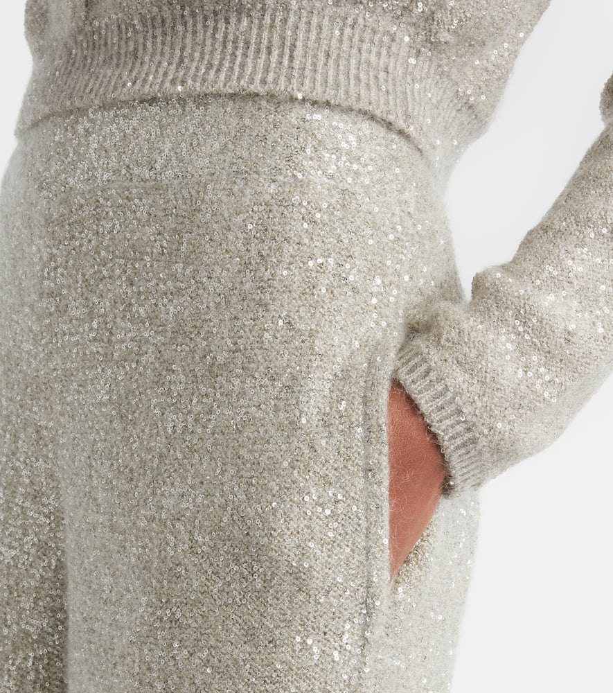 Sequined wide-leg pants