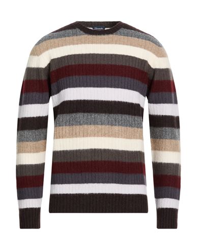 Man Sweater Dark brown Size 38 Lambswool