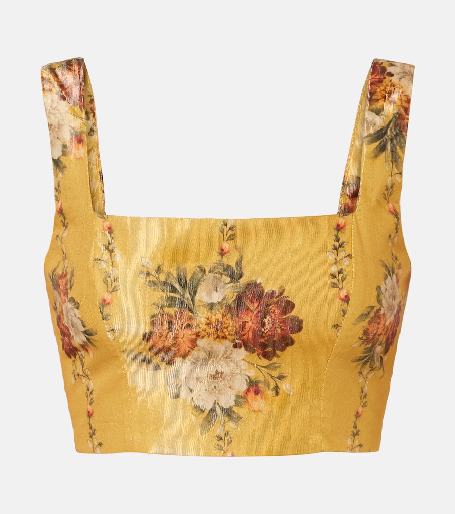 Amanda floral cotton-blend crop top