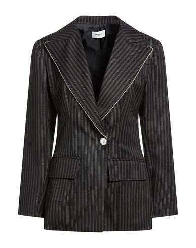 Woman Blazer Black Size M Polyester, Viscose, Elastane, Lurex