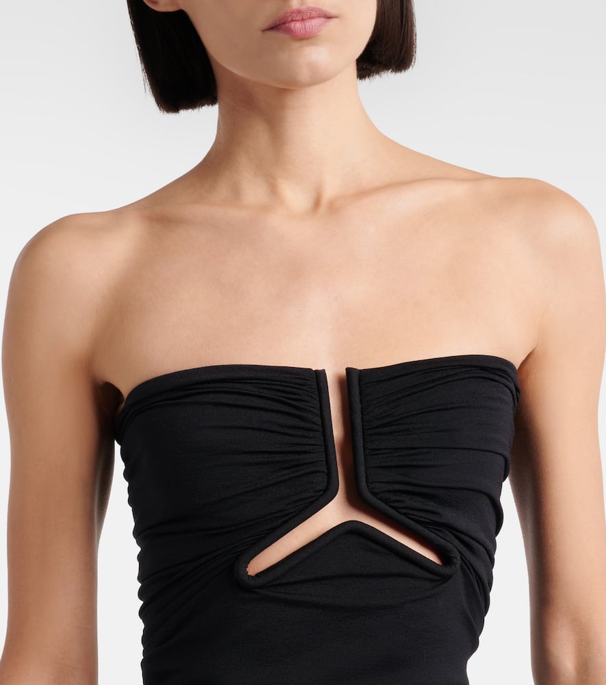 Cutout ruched strapless top