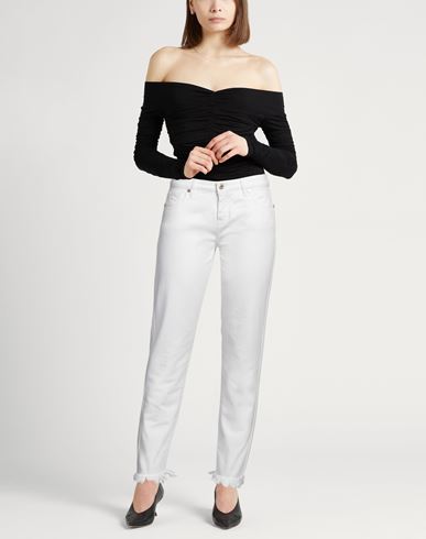 Trussardi Woman Pants White Size 24 Cotton
