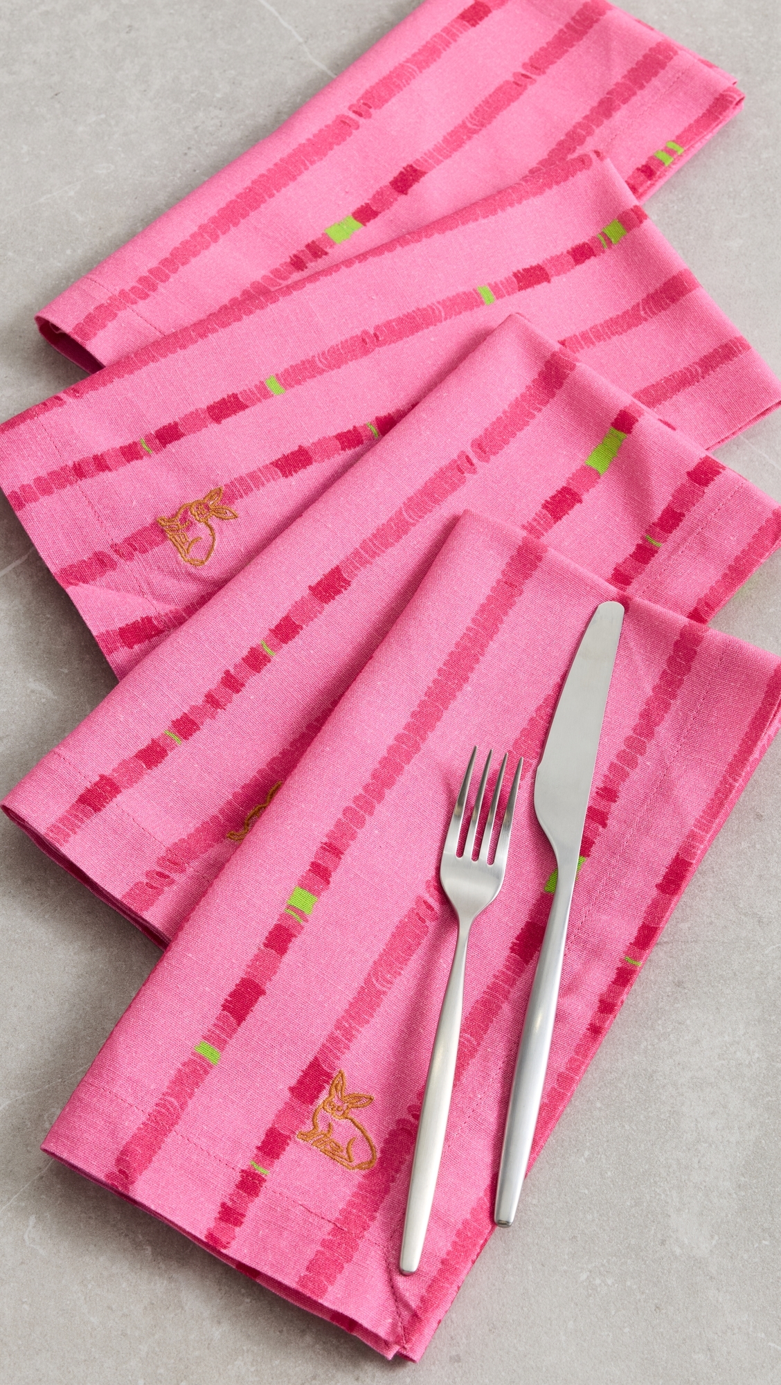 Napkin Set Red Ikat One Size