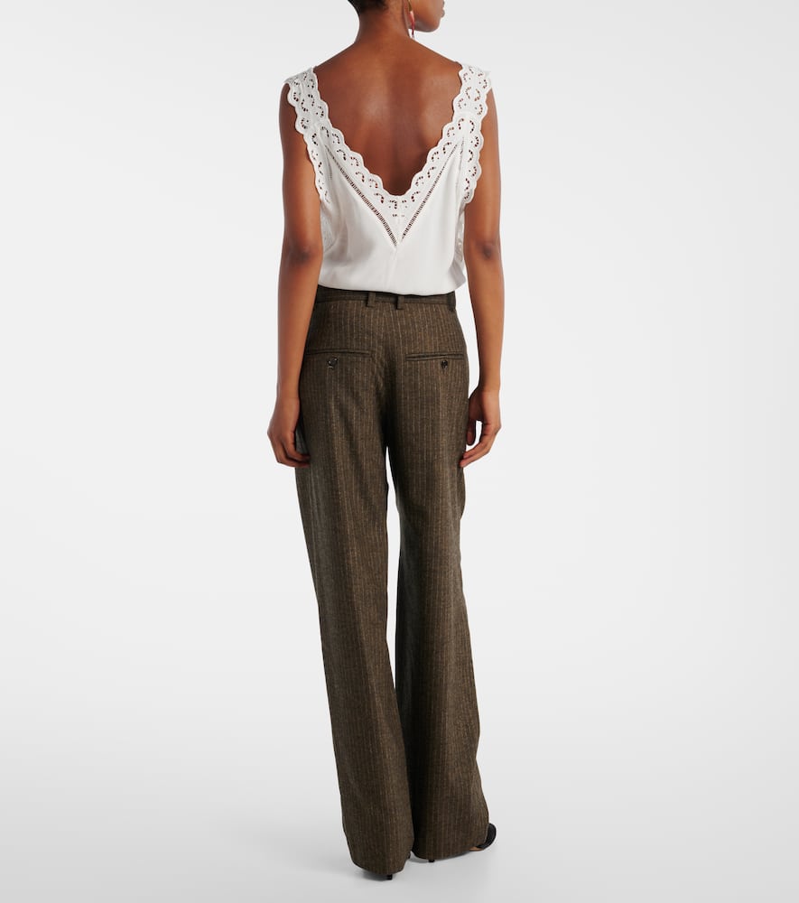 Lisetta chalk stripe wide-leg suit pants