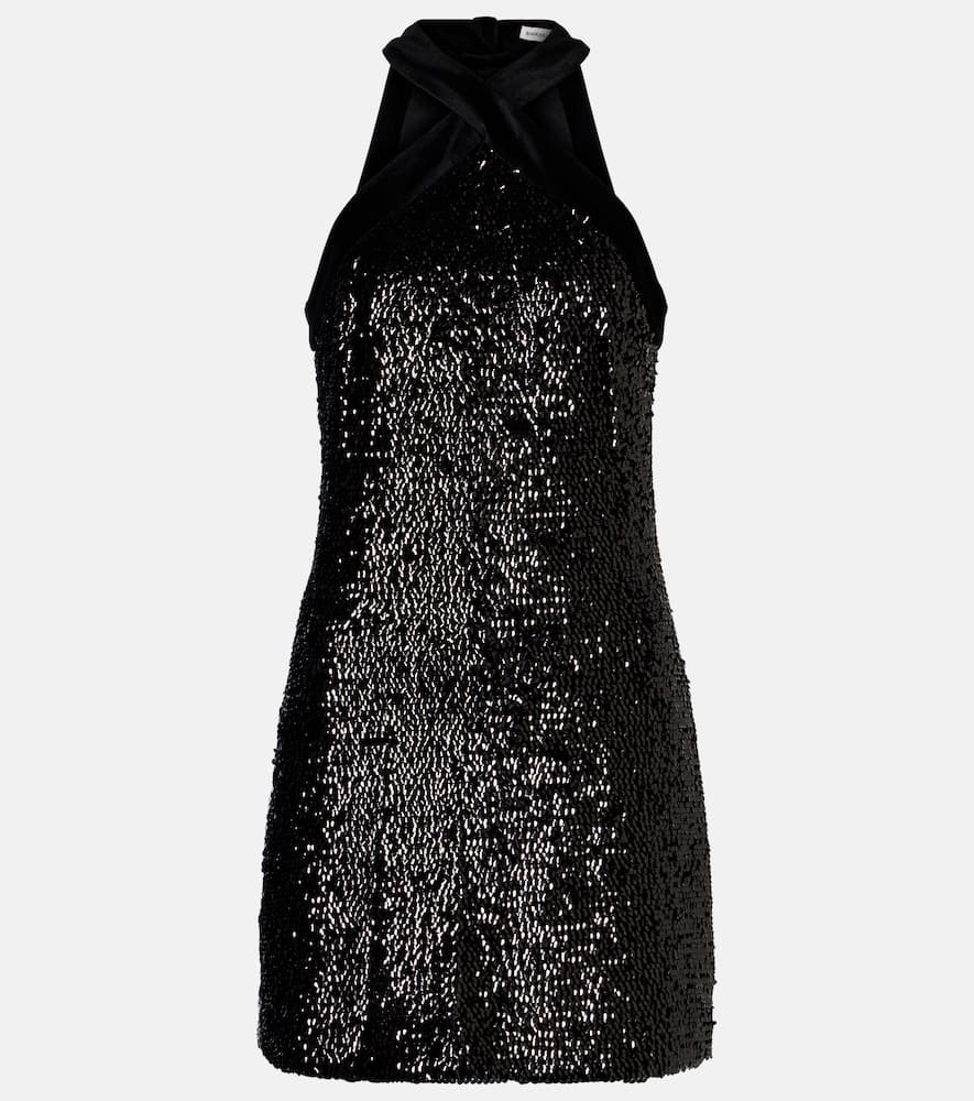 Isla sequined halterneck minidress