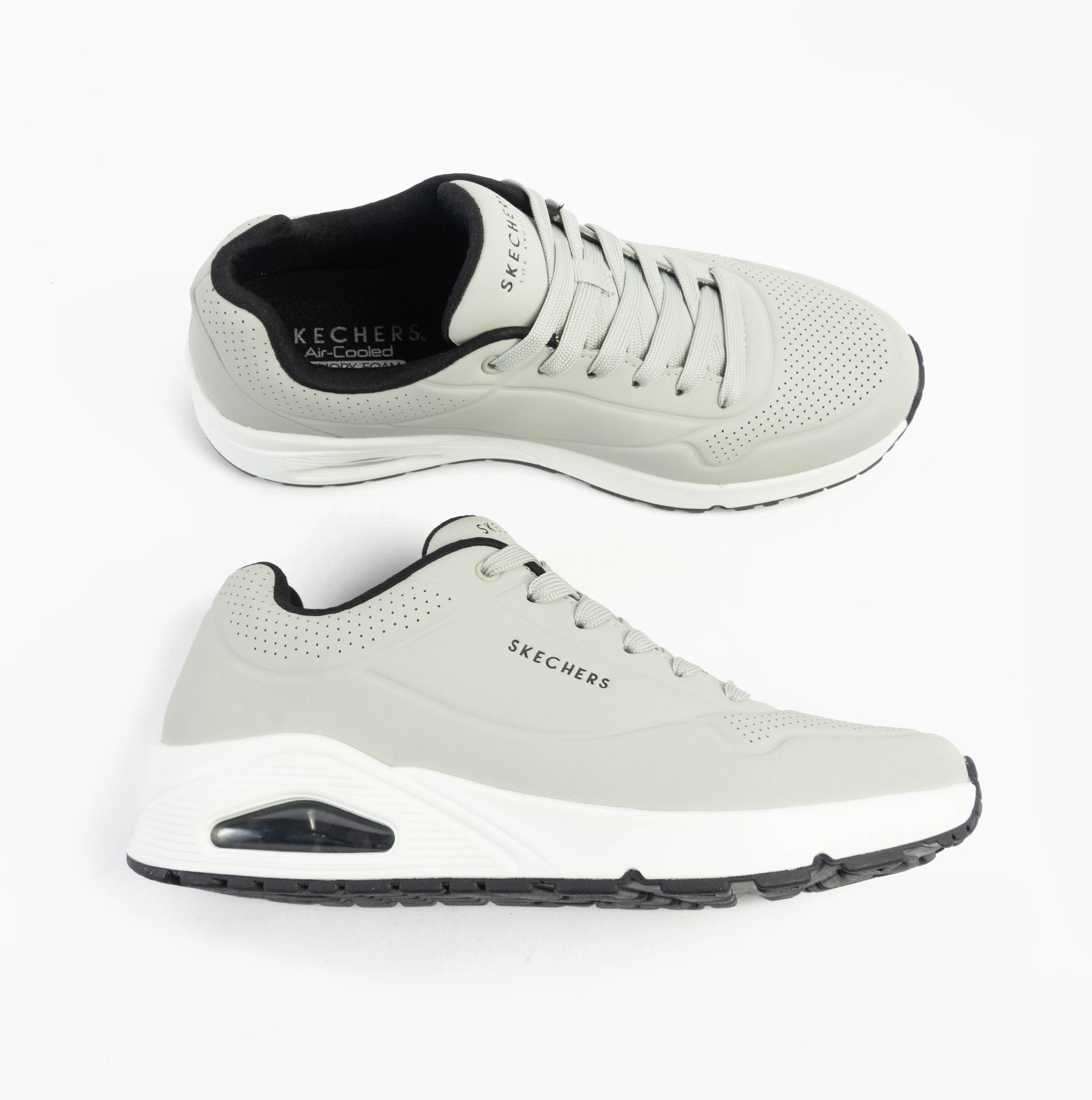 Skechers Uno - Stand On Air Mens Trainers Light Grey/black