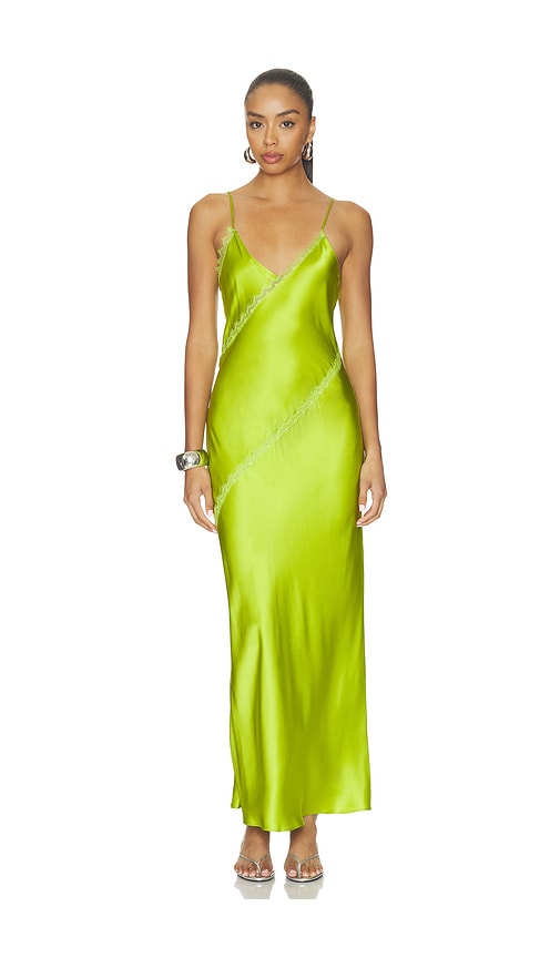SABLYN SPITZENBESETZTES SLIPKLEID CECE in Green. Größe L. Also in M