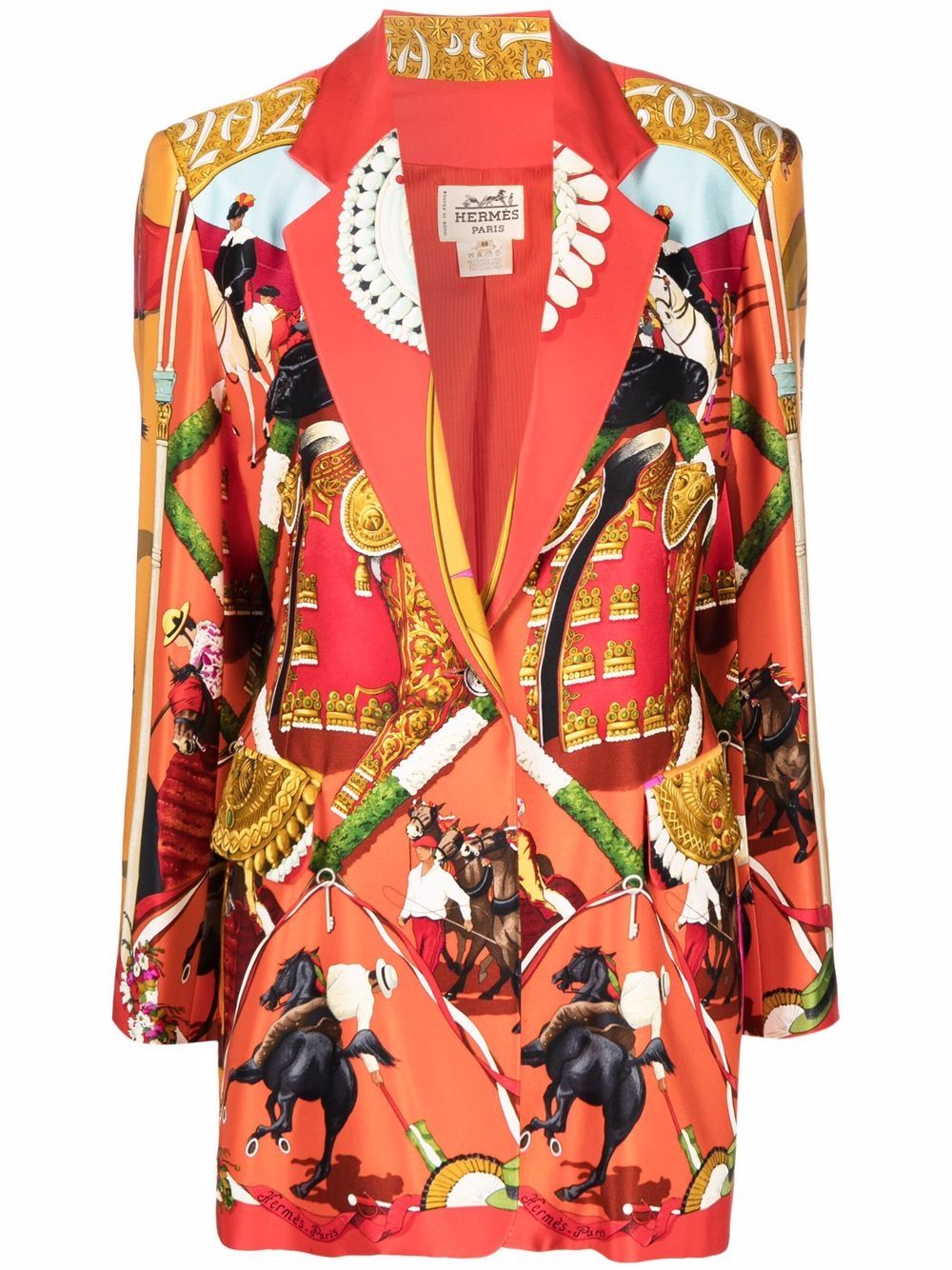 Pre-owned 1990 printed single-breasted blazer - Red