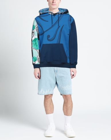 Man Sweatshirt Azure Size XS Cotton, Elastane