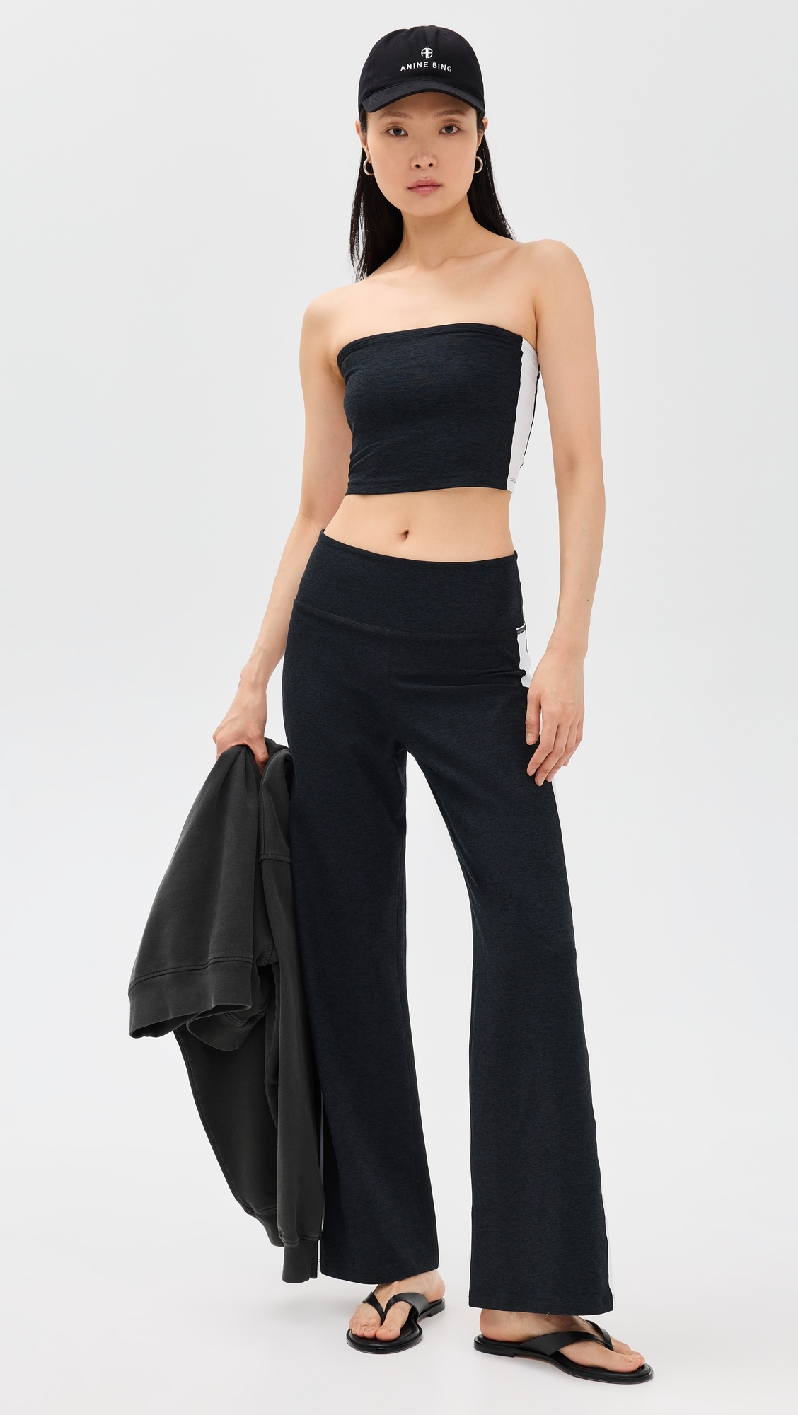 Spacedye Line Up Strapless Cropped Top Darkest Night Cloud White