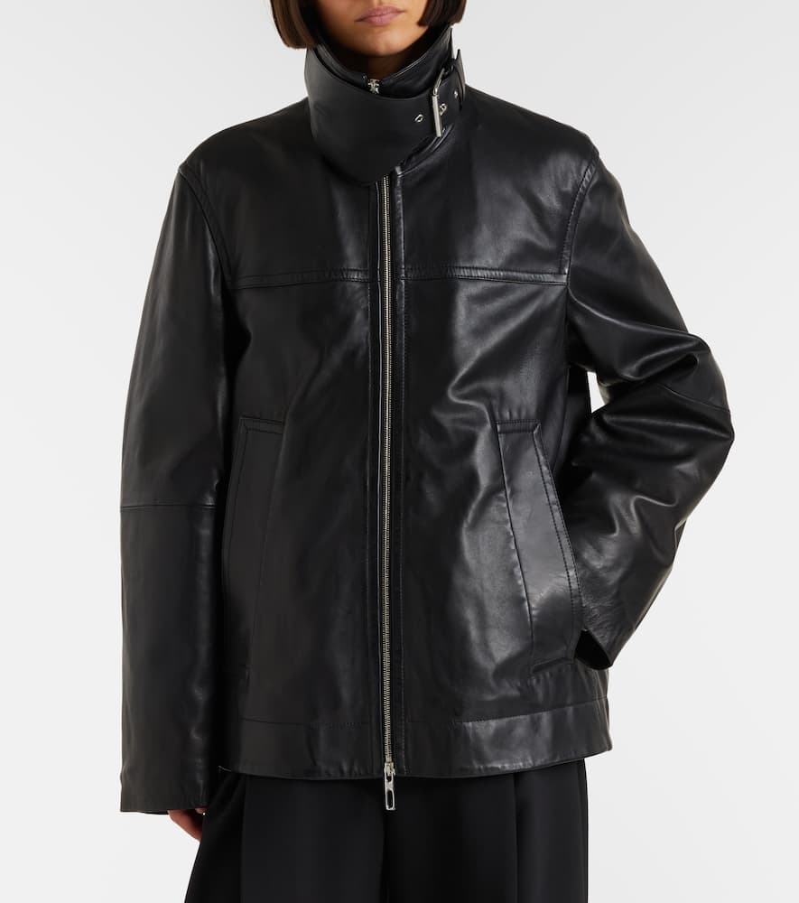 Oversized leather jacket