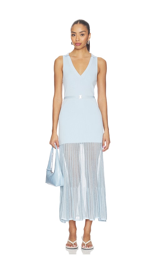 Karina Grimaldi MAXI-STRICKKLEID ORLA in Baby Blue. Größe XS. Also in S