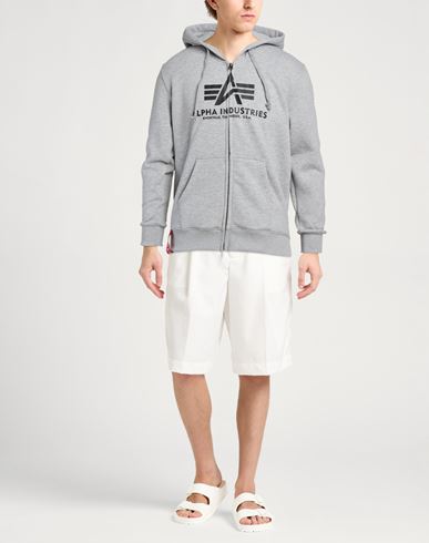 Man Sweatshirt Grey Size L Cotton, Polyester