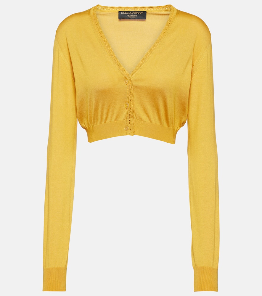 Cropped silk cardigan