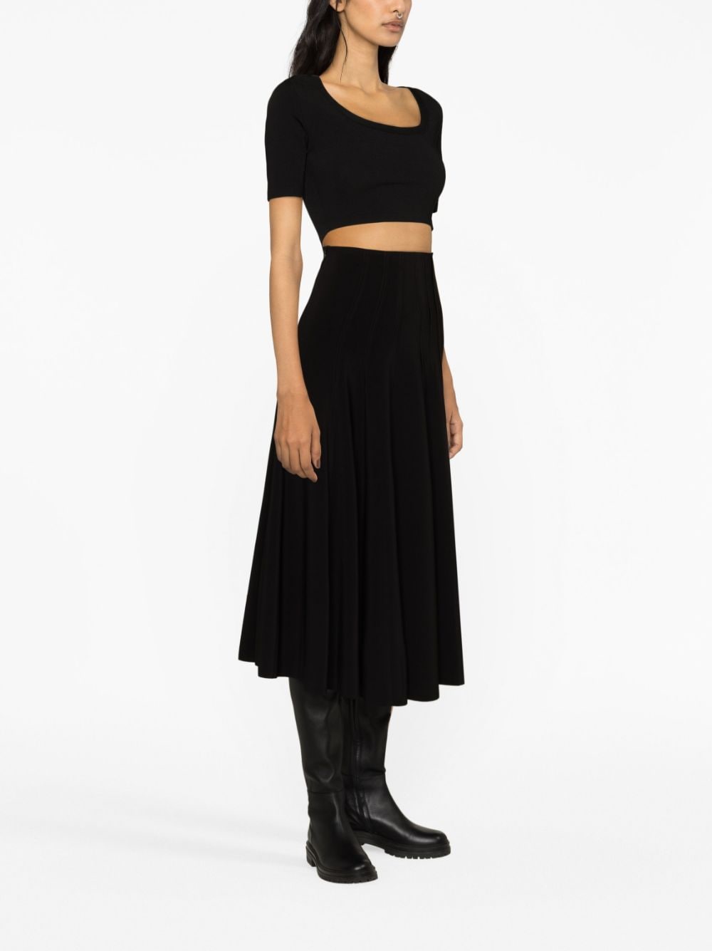 Grace A-line midi skirt - Black