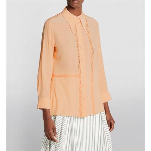 Lace trim shirt - Neutrals