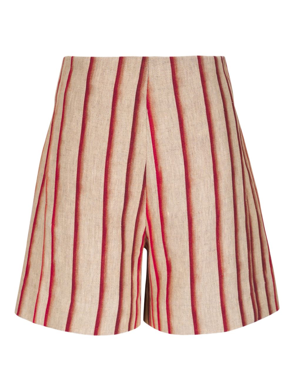 Odeeh striped high-waisted shorts - Neutrals