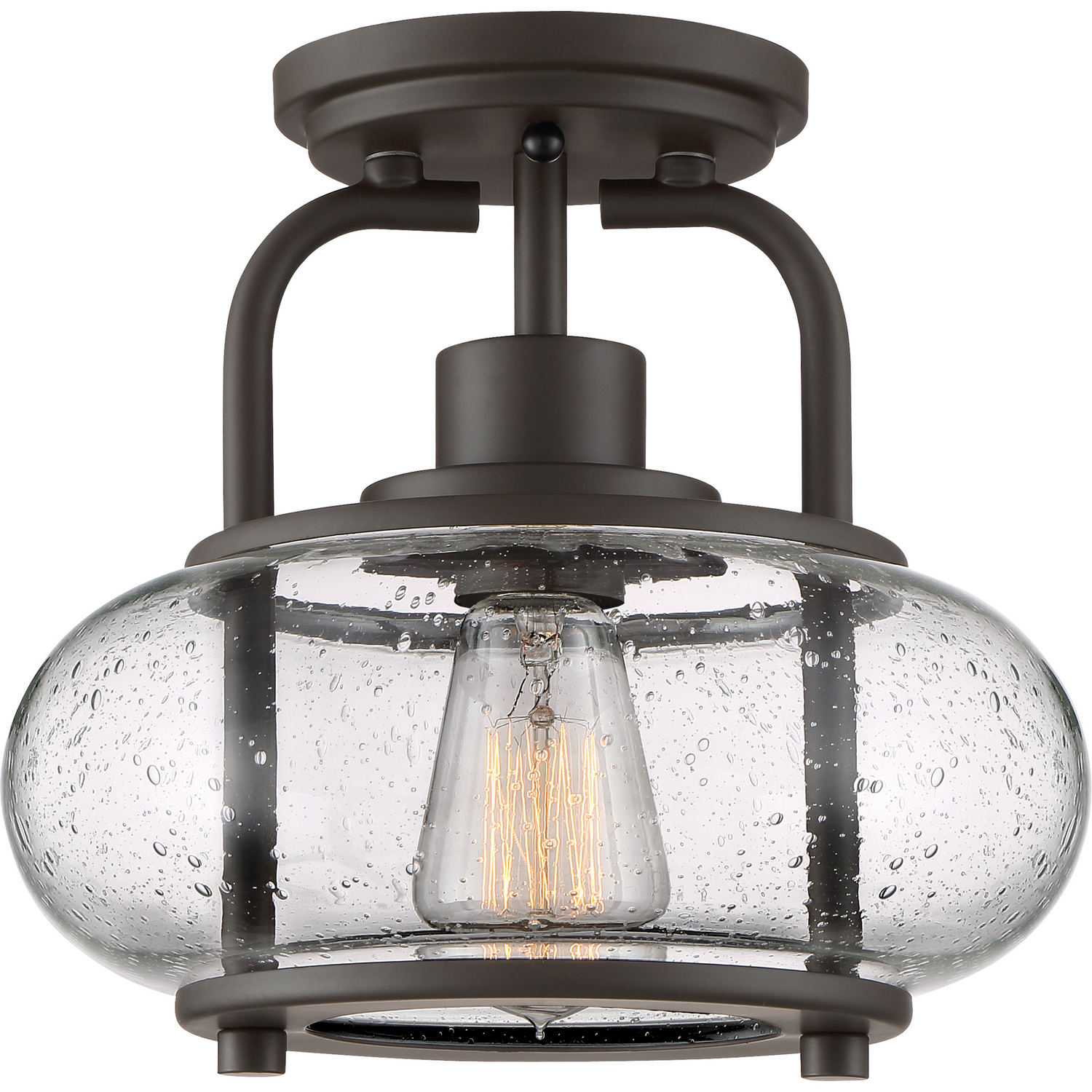 Trilogy 1-Light Semi-Flush Mount in Old Bronze
