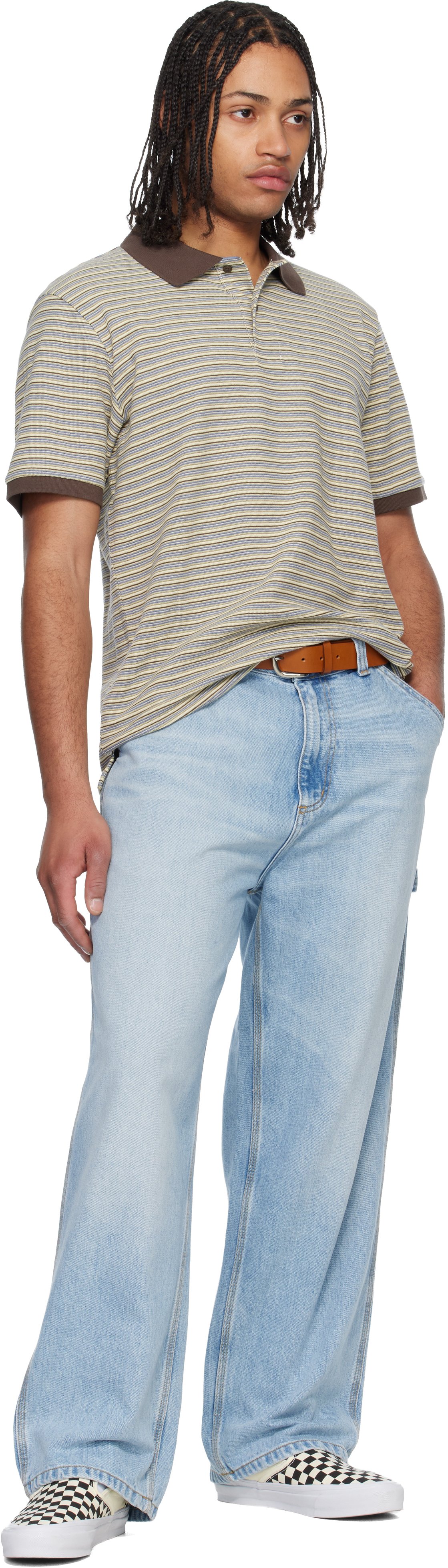 Brown Short Sleeve Dion Stripe Polo