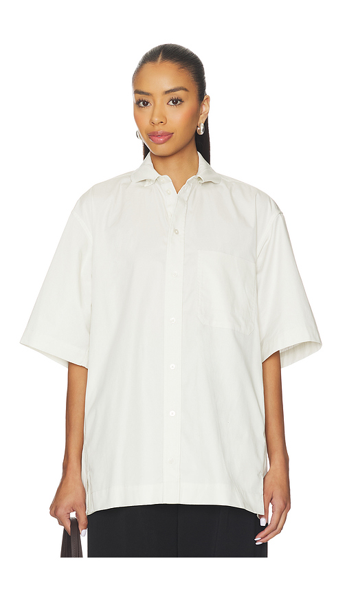EAVES Svann Micro Collar Shirt in Chalk. M/L also in