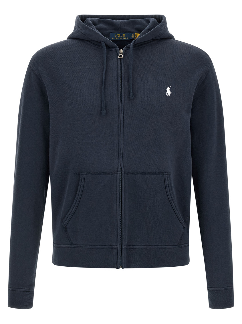 Blue Loopback Cotton Hoodie
