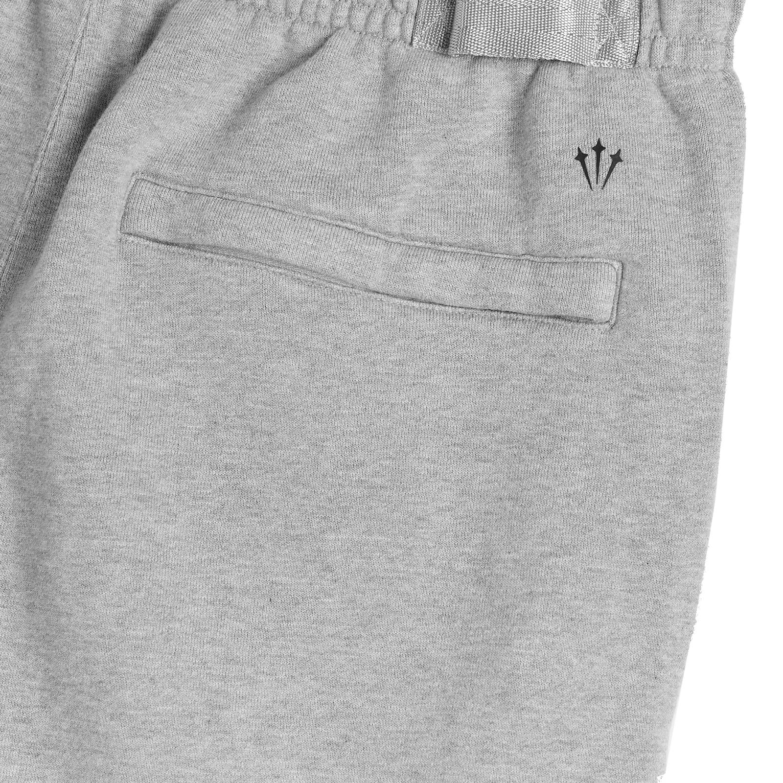 Nocta Cardinal Stock Fleece Short in Dark Grey Heather/Matte Silver/Black