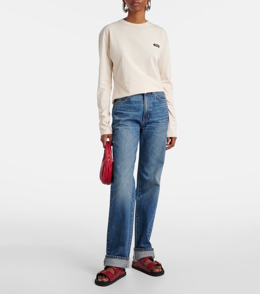 London Turn Up high-rise straight jeans