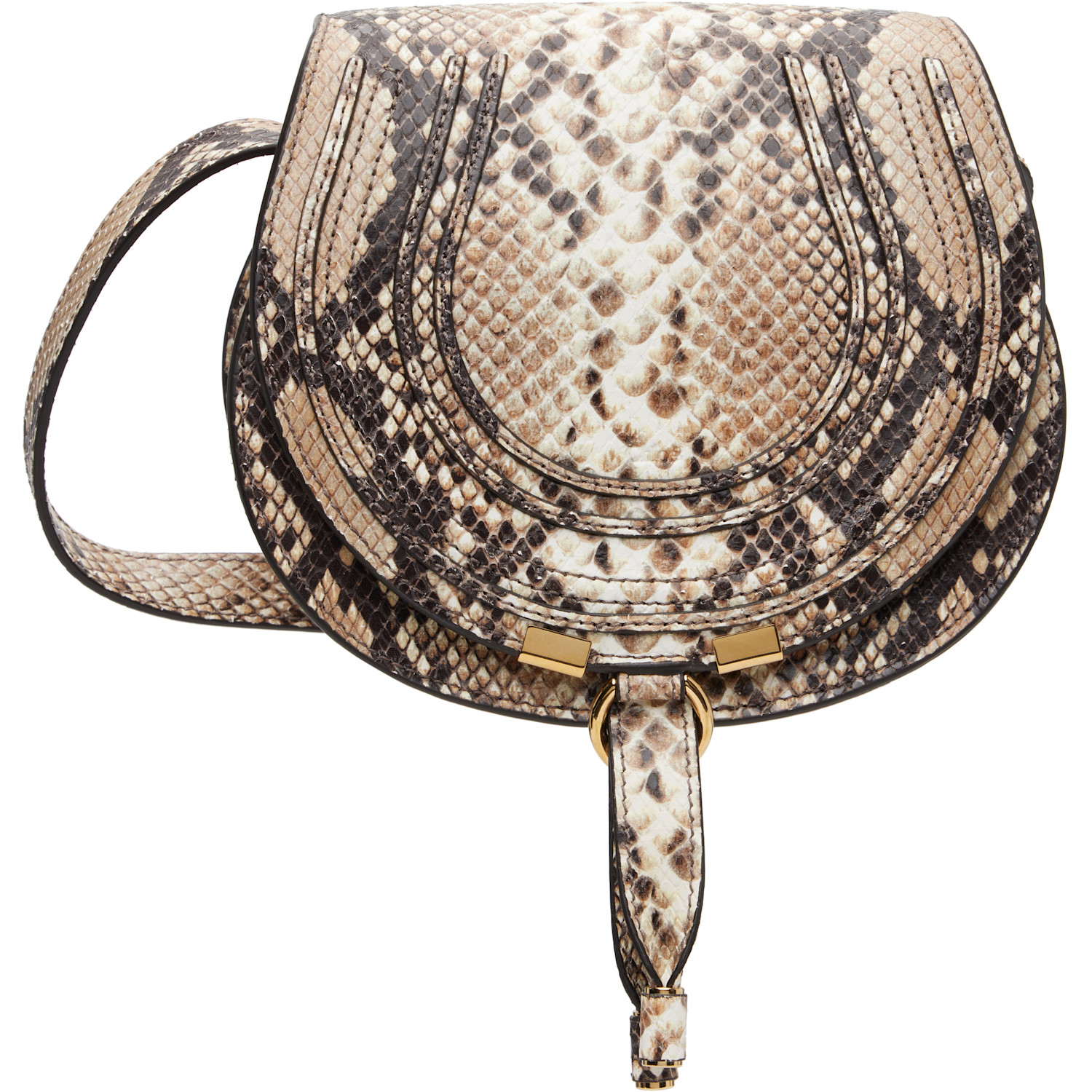 Beige Small Marcie Saddle Bag