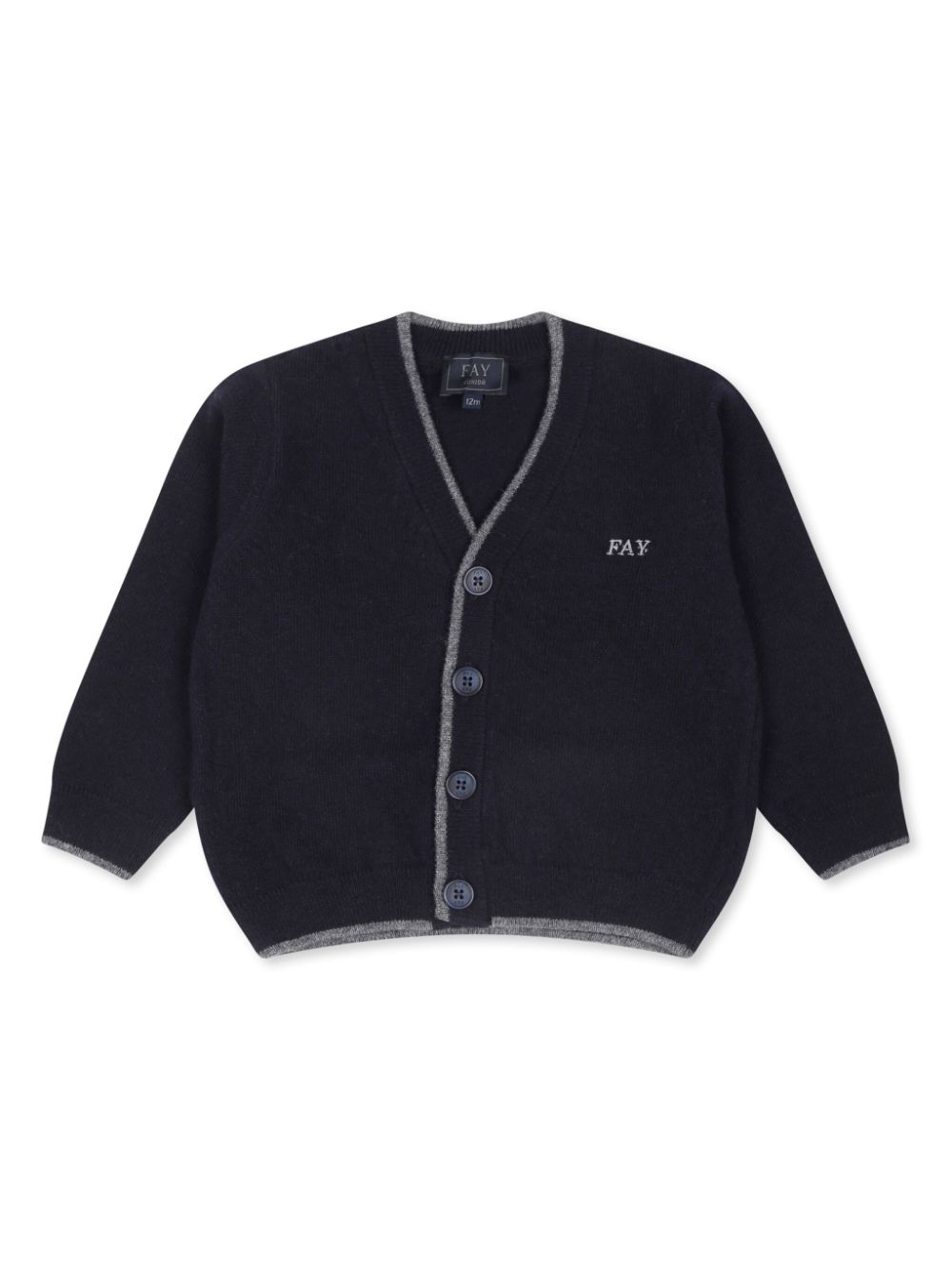 Logo-embroidered cardigan - Blue