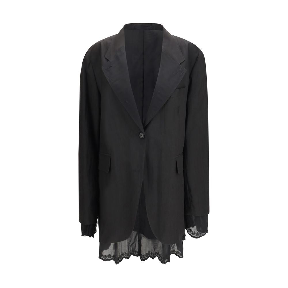 Linen Reversible Blazer — Black