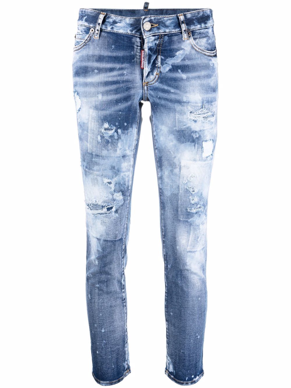 Distressed cropped jeans - Blue