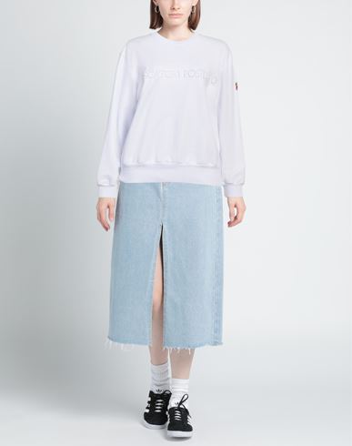 Woman Sweatshirt White Size XL Cotton, Elastane